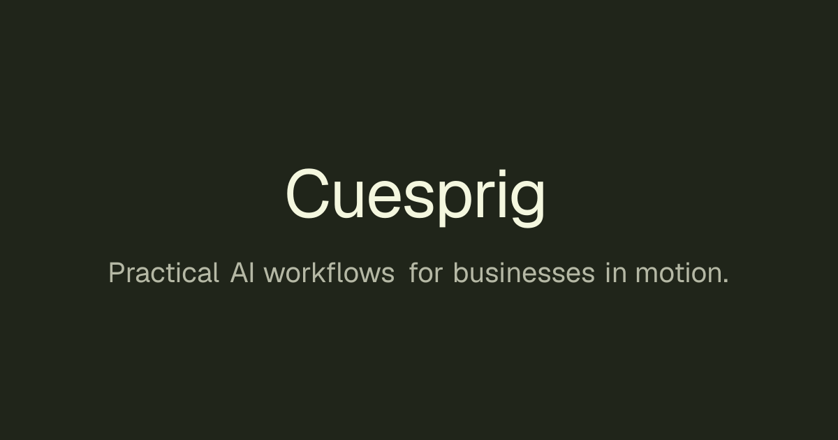Cuesprig — the AI launch thread gets 40k impressions. the AI that answers "are you open sunday"…